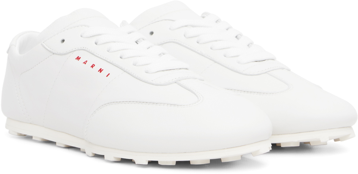 Marni White Nappa Leather Softy Soccer Sneakers