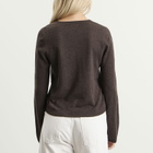 ST. Agni Women's Fine Merino V Neck Sweater in Mulch