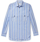 L.E.J - Striped Cotton-Poplin Shirt - Blue