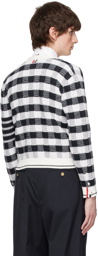 Thom Browne Navy & White 4-Bar Cardigan