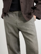 Rag & Bone - Evan Straight-Leg Pleated Linen Trousers - Gray