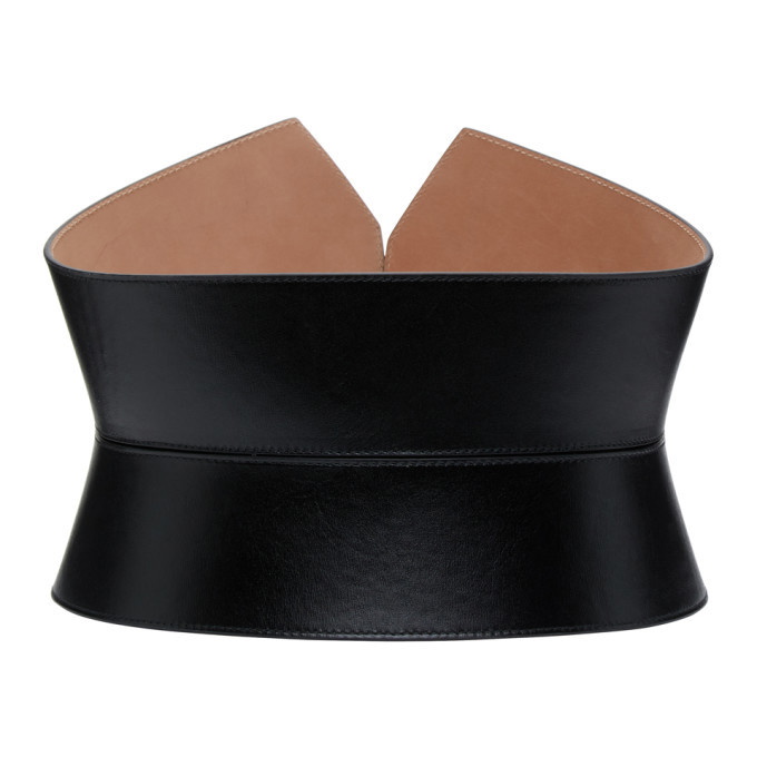 Leather corset belt in brown - Alaia