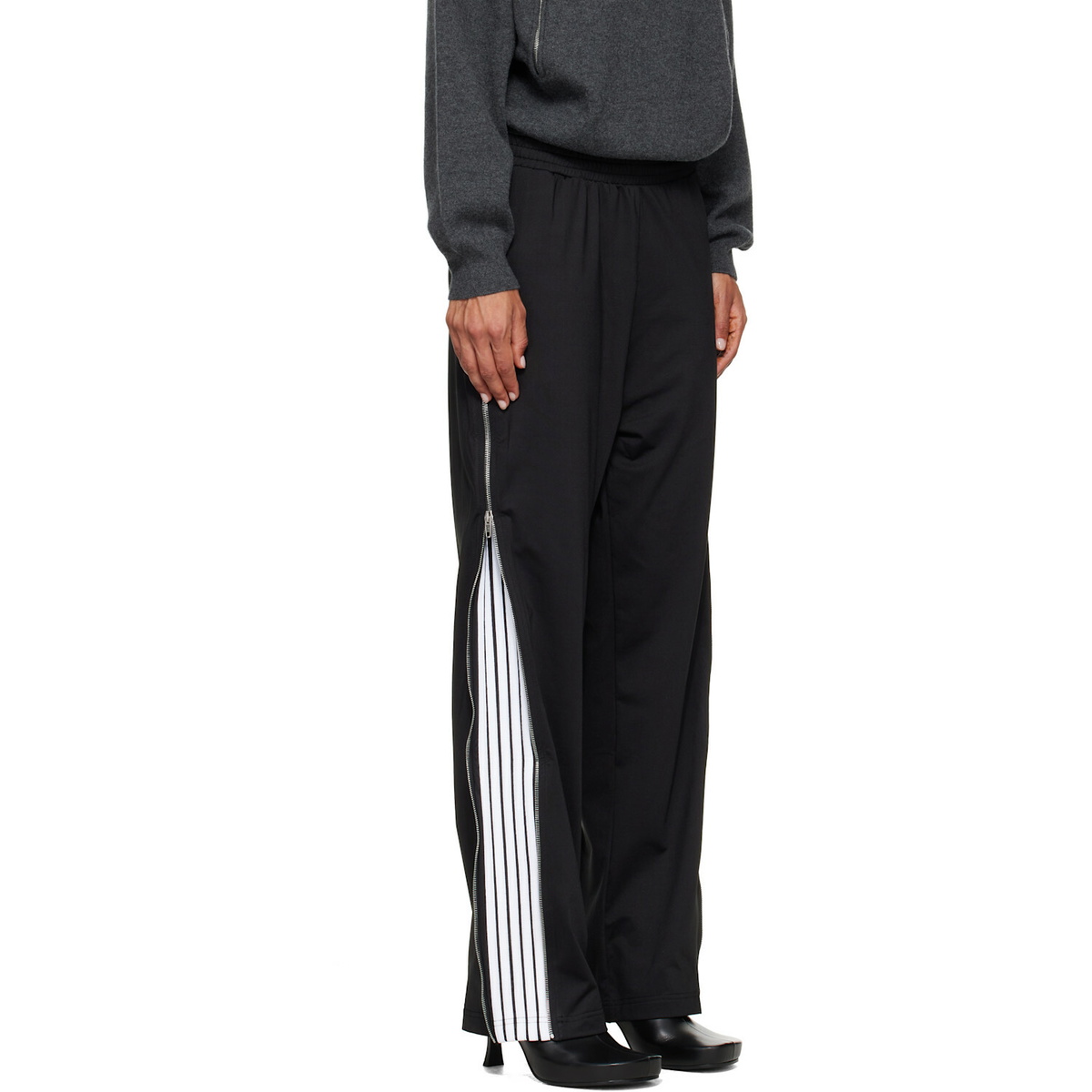 Balenciaga Black Zipped Loop Sports Icon Sporty Track Pants