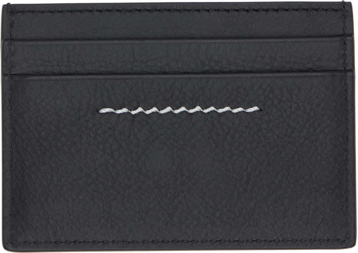 MM6 Maison Margiela Black Small Logo Zip Around Wallet MM6