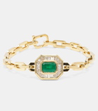 Shay Jewelry 18kt gold bracelet with diamonds and emeralds