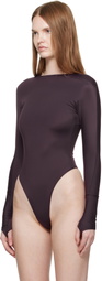 Mugler Burgundy Shoulder Logo Bodysuit