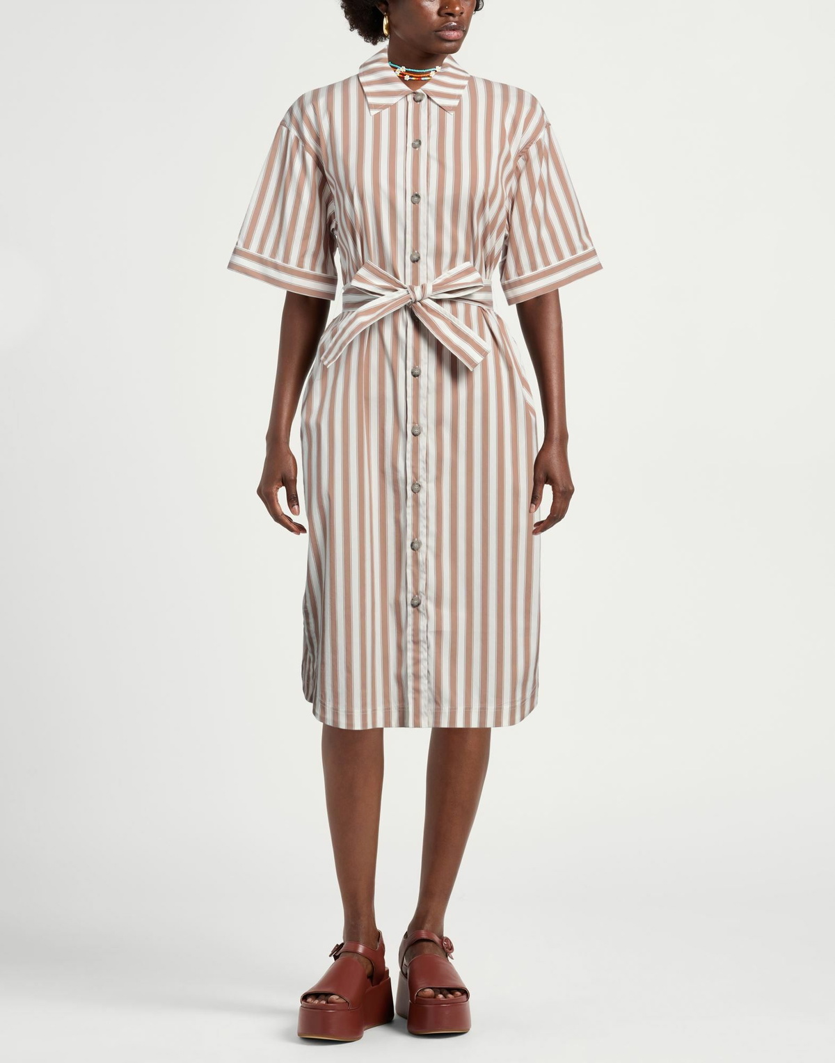 Peserico Womens Midi dress Camel