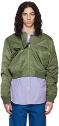 Marina Yee SSENSE Exclusive Green Bomber Jacket