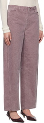 AURALEE Purple Washed Organic Canvas Jeans