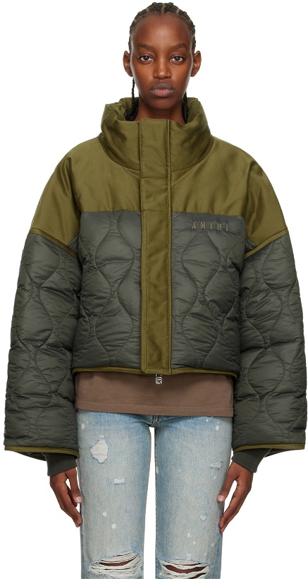 Photo: AMIRI Green Quilted Puffer Down Jacket