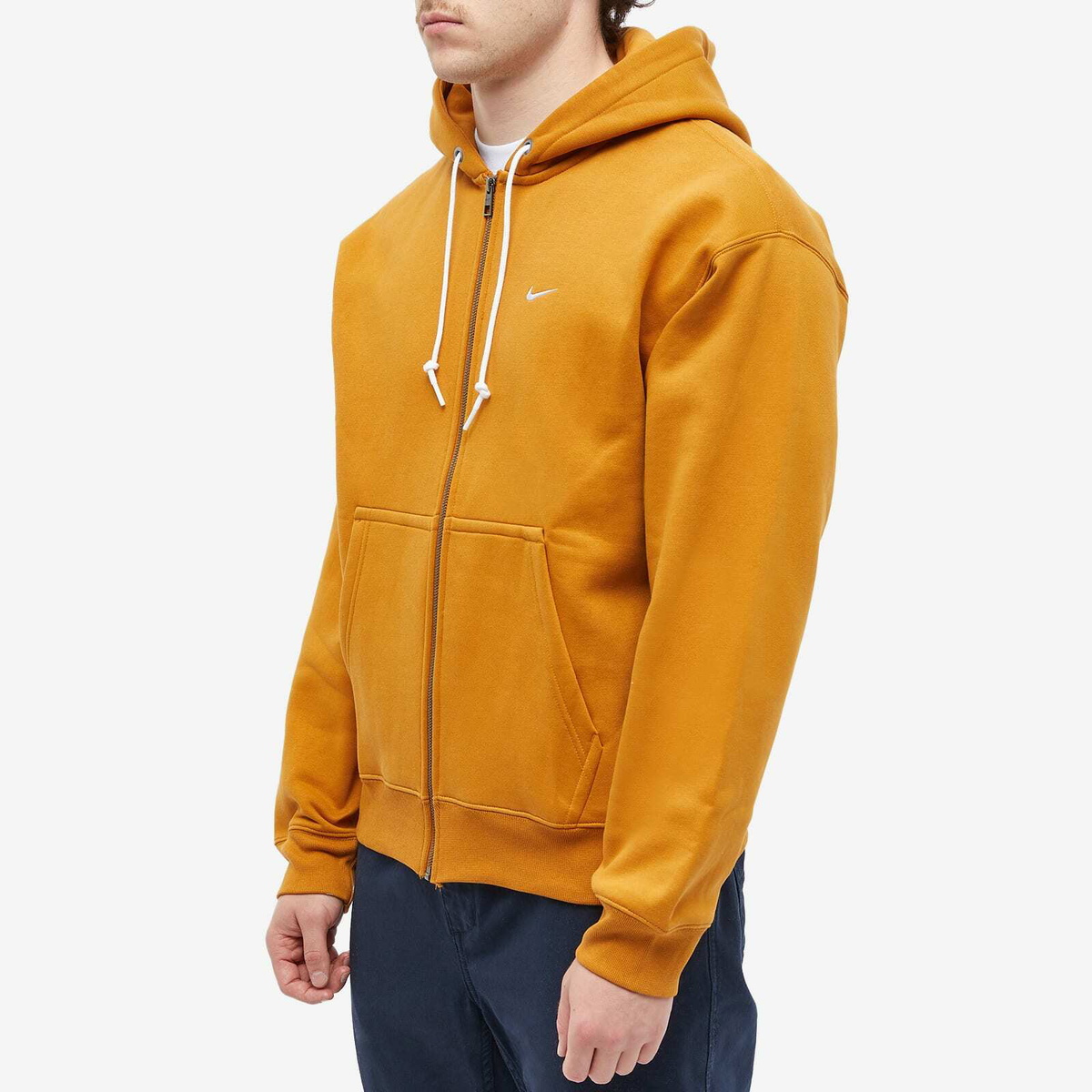 Nike Men's Solo Swoosh Heavyweight Zip Hoody in Desert Ochre/White Nike