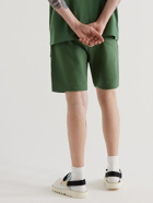 Abc. 123. - Straight-Leg Webbing-Trimmed Logo-Embroidered Cotton-Blend Jersey Drawstring Shorts - Green