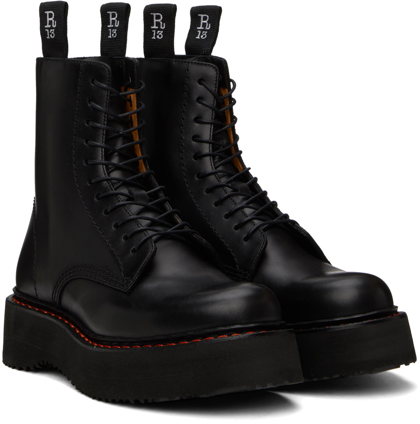 R13 Black Single Stack Boots R13