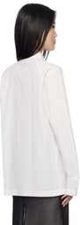 AO Yes White Mandarin Collar Jacquard Shirt