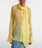 Nina Ricci Sheer tie-neck silk chiffon blouse