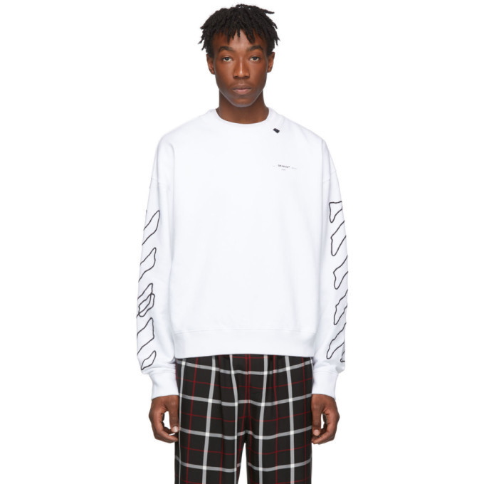 Photo: Off-White White and Black Abstract Arrows Sweatshirt
