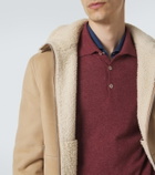 Brunello Cucinelli Shearling-lined suede bomber jacket
