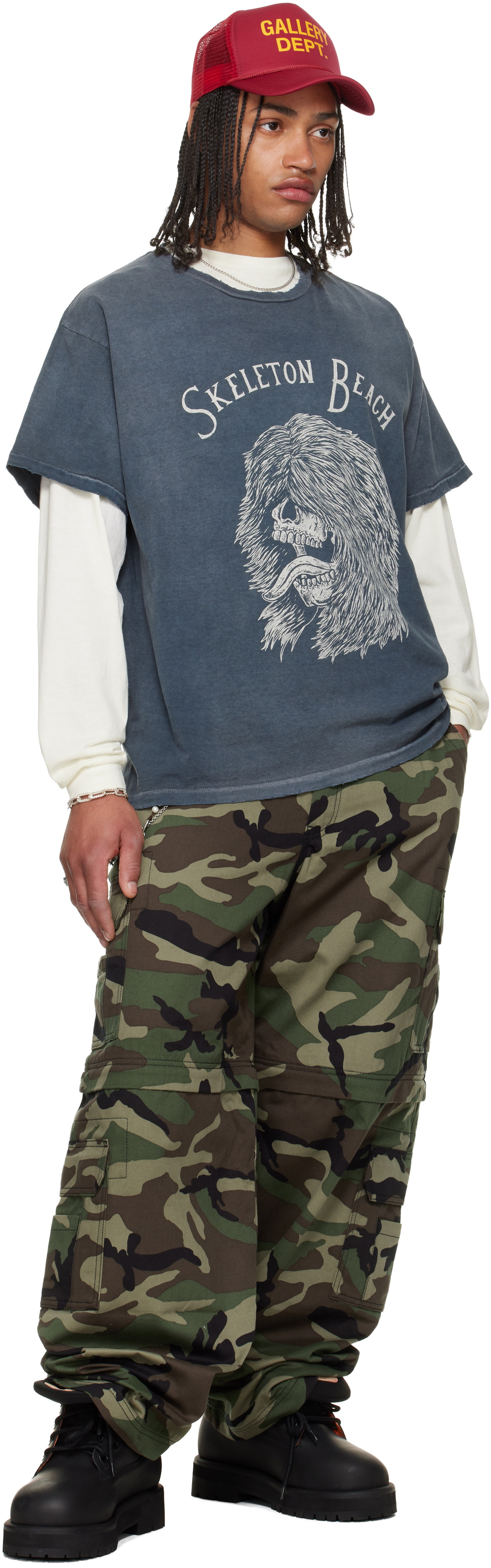 Gallery Dept. Gray Skeleton Beach Grit T-shirt
