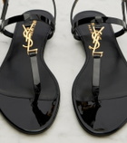 Saint Laurent Cassandre patent leather thong sandals