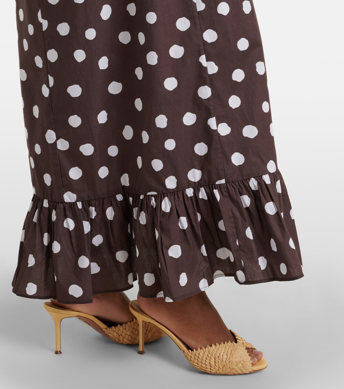 Adriana Degreas Polka-dot cotton-blend maxi dress