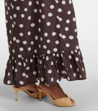Adriana Degreas Polka-dot cotton-blend maxi dress