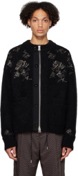 sacai Black Flower Embroidery Sweater