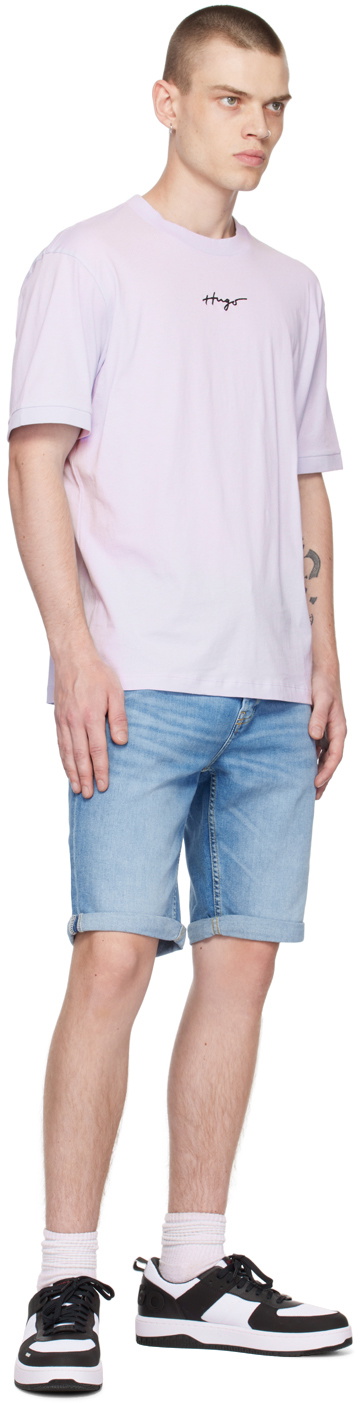 Hugo Purple Embroidered T-Shirt