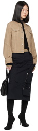 MM6 Maison Margiela Black Pocket Midi Skirt