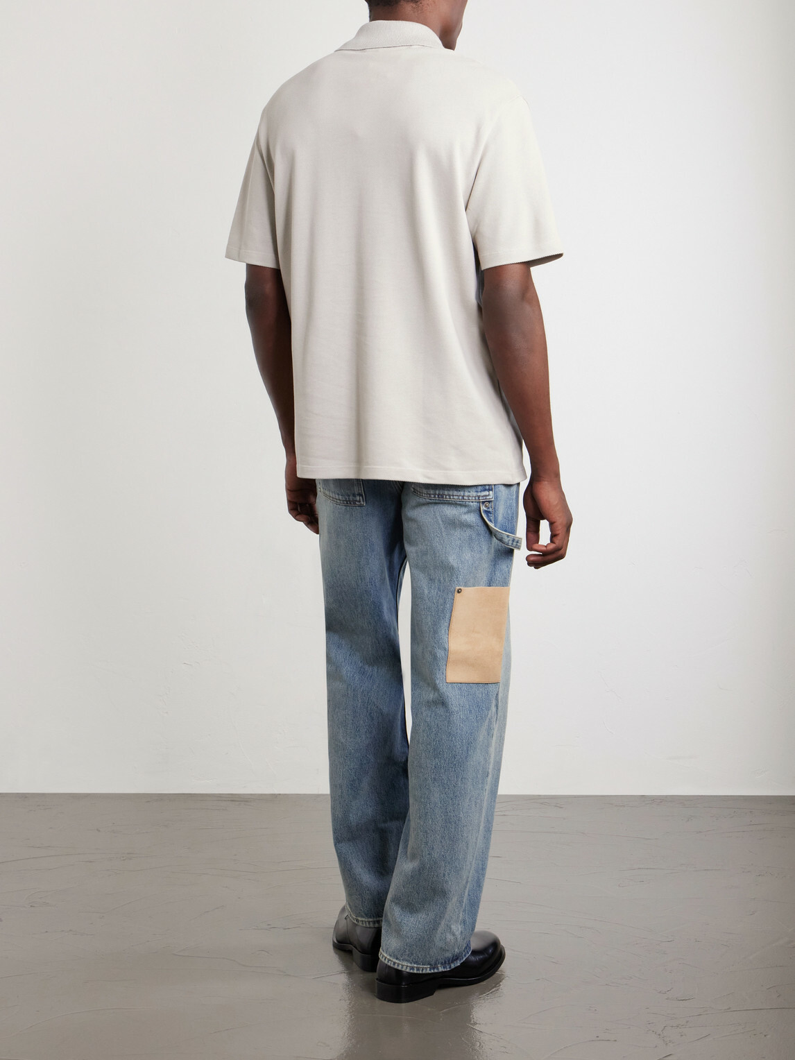 LOEWE - Anagram-Embroidered Cotton-Piqué Polo Shirt - Gray