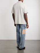 LOEWE - Anagram-Embroidered Cotton-Piqué Polo Shirt - Gray