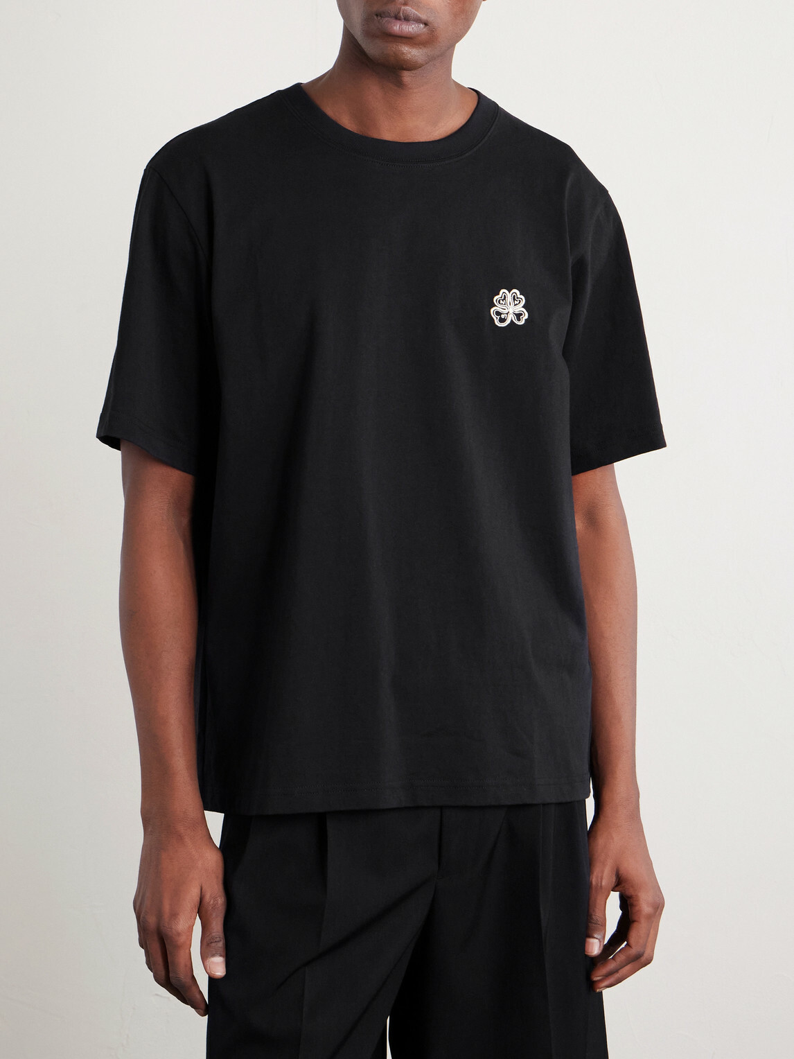 NN07 - Jett 30026 Logo-Embroidered Organic Cotton-Jersey T-Shirt - Black