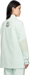 Objects IV Life Blue Zip Pocket Denim Shirt