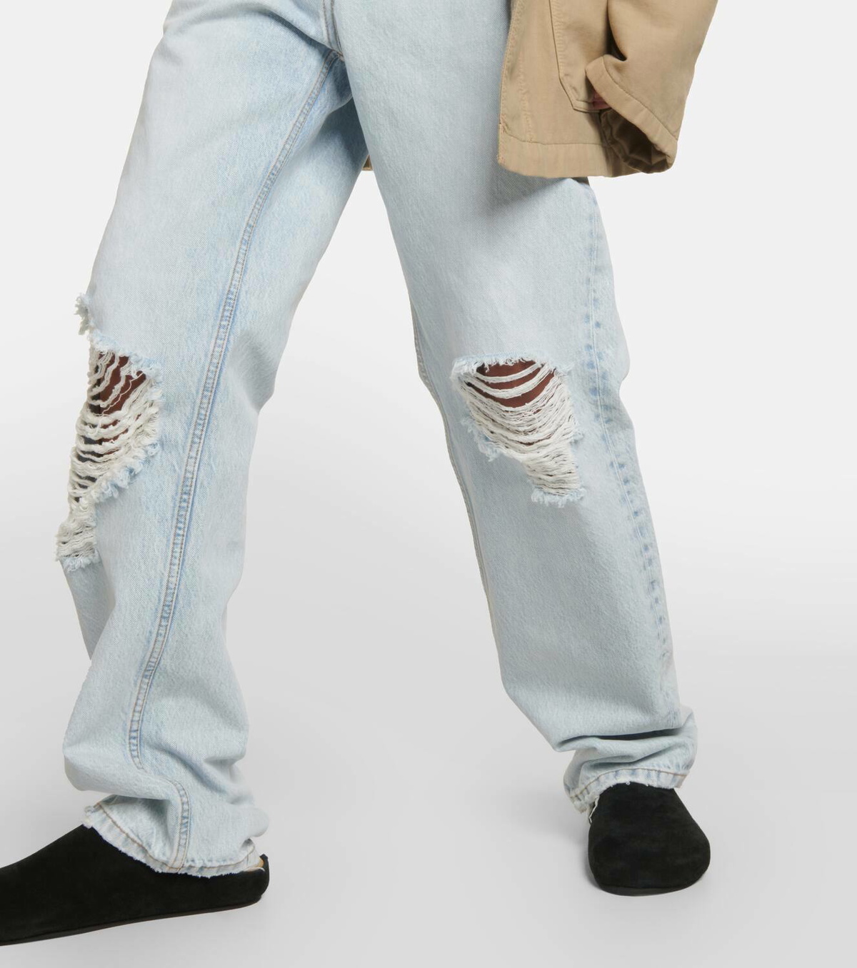 The Row Burty mid-rise distressed straight jeans The Row