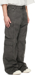Rick Owens DRKSHDW Gray Tower Double Cargo Pants