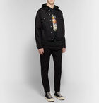 A.P.C. - Printed Loopback Cotton-Jersey Hoodie - Men - Black