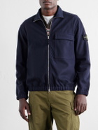 Stone Island - Garment-Dyed Wool Nylon Flannel-TC Overshirt - Blue