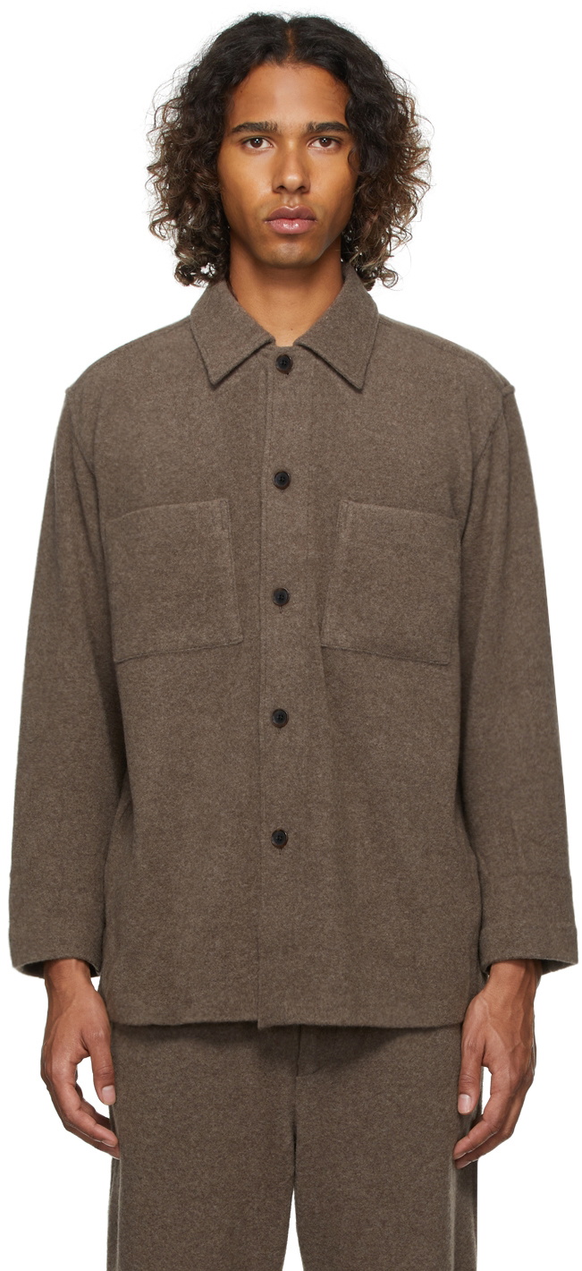 CASHMERE WOOL BRUSHED JERSEY BIG SHIRTS - シャツ