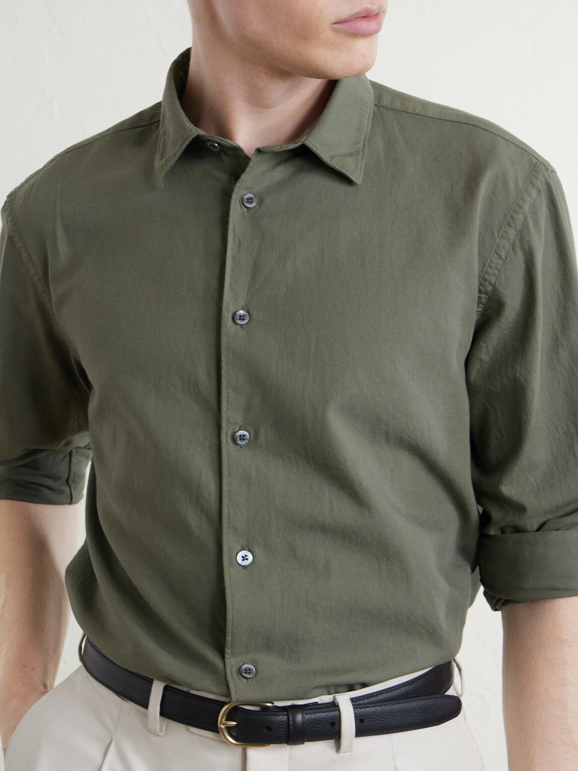 Canali - Cotton-Poplin Shirt - Green