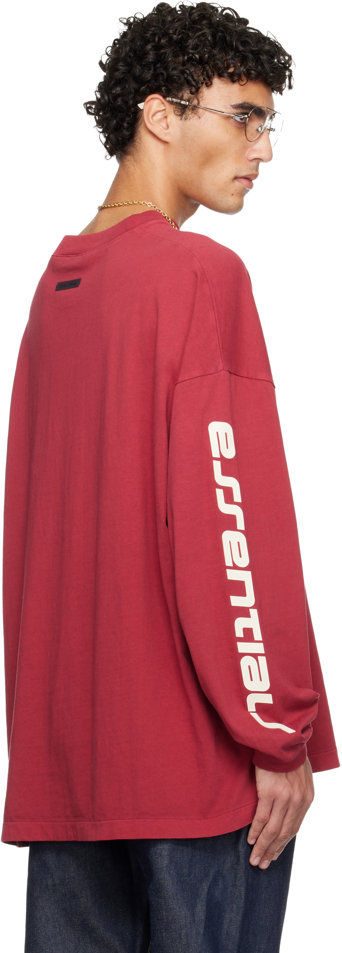 Fear of God ESSENTIALS Red Holiday 90s Long Sleeve T-shirt