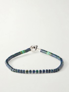 Mikia - Heishi Sterling Silver and Azurite Beaded Bracelet - Blue