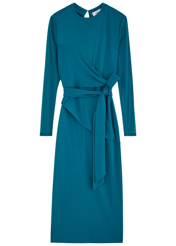 Photo: Diane Von Furstenberg Finan Wrap-effect Jersey Midi Dress Blue