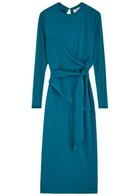 Diane Von Furstenberg Finan Wrap-effect Jersey Midi Dress Blue