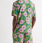 GUCCI - Ken Scott Camp-Collar Floral-Print Silk-Crepe Shirt - Green