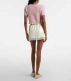 Magda Butrym Lace-trimmed silk satin miniskirt