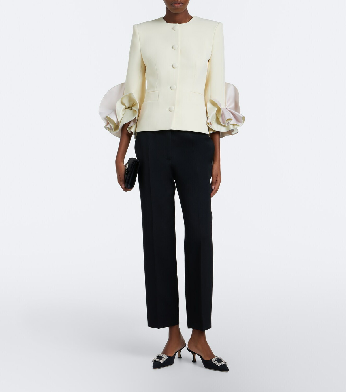 Safiyaa Omona duchesse-trimmed crêpe blazer