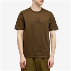 C.P. Company Men's 30/2 Mercerized Jersey Twisted Logo T-Shirt in Ivy Green