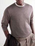 Stòffa - Wool And Silk-Blend T-Shirt - Brown