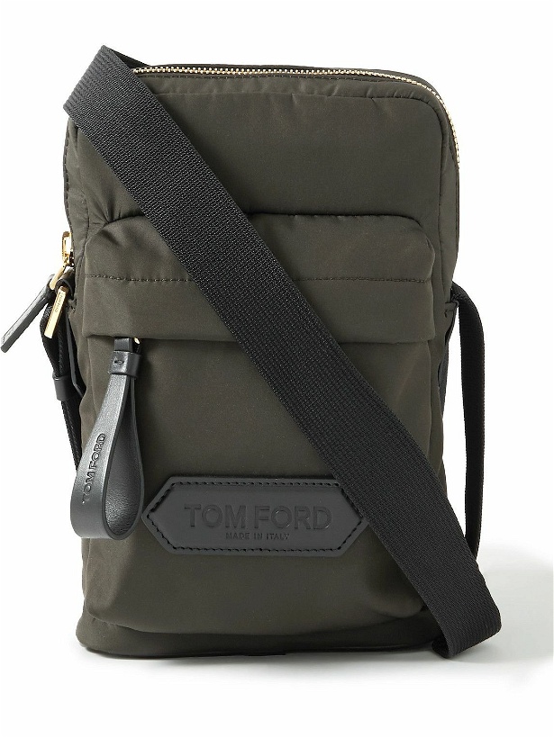 Photo: TOM FORD - Leather-Trimmed Recycled-Shell Messenger Bag