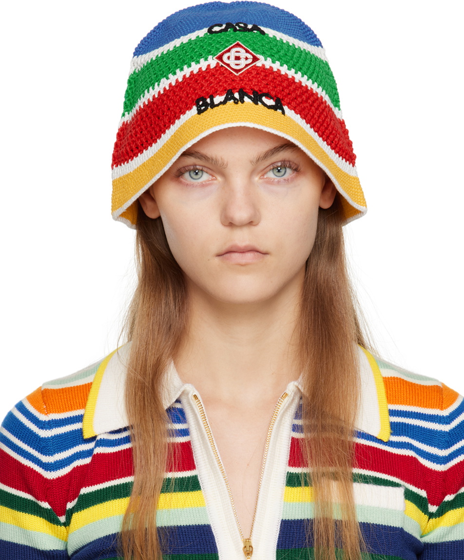 Casablanca Multicolor Crochet Bucket Hat Casablanca