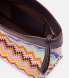 Missoni Zigzag Large leather-trimmed lamé clutch